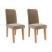 Conjunto de Mesa Retangular com Tampo de Vidro Off White Louise e 6 Cadeiras Tais e Maia Suede Joli e Amadeirado