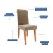 Conjunto de Mesa Retangular com Tampo de Vidro Off White Louise e 6 Cadeiras Tais e Maia Suede Joli e Amadeirado