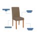 Conjunto de Mesa Retangular com Tampo de Vidro Off White Louise e 6 Cadeiras Tais e Maia Suede Joli e Amadeirado