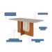 Conjunto de Mesa Retangular com Tampo de Vidro Off White Louise e 6 Cadeiras Tais e Maia Suede Joli e Amadeirado