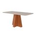 Conjunto de Mesa Retangular com Tampo de Vidro Off White Maitê e 6 Cadeiras Tais e Maia Suede Joli e Amadeirado
