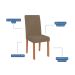 Conjunto de Mesa Retangular com Tampo de Vidro Off White Maitê e 6 Cadeiras Tais e Maia Suede Joli e Amadeirado
