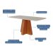 Conjunto de Mesa Retangular com Tampo de Vidro Off White Maitê e 6 Cadeiras Tais e Maia Suede Joli e Amadeirado