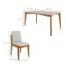 Conjunto de Mesa Retangular com Tampo de Vidro Off White Monalisa e 6 Cadeiras Lady Polipropileno Cru e Natural