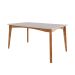 Conjunto de Mesa Retangular com Tampo de Vidro Off White Monalisa e 6 Cadeiras Lady Polipropileno Cru e Natural
