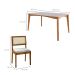 Conjunto de Mesa Retangular com Tampo de Vidro Off White Monalisa e 6 Cadeiras Rainha Polipropileno Cru e Natural