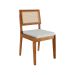 Conjunto de Mesa Retangular com Tampo de Vidro Off White Monalisa e 6 Cadeiras Rainha Polipropileno Cru e Natural