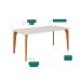 Conjunto de Mesa Retangular com Tampo de Vidro Off White Papaia e 6 Cadeiras Palmas Revestimento Sintético Marrom e Cinamomo