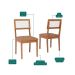 Conjunto de Mesa Retangular com Tampo de Vidro Off White Papaia e 6 Cadeiras Palmas Revestimento Sintético Marrom e Cinamomo