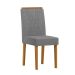 Conjunto de Mesa Retangular com Tampo de Vidro Off White Serena e 8 Cadeiras Cecília Poliéster Cinza e Ypê