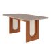 Conjunto de Mesa Retangular com Tampo de Vidro Off White Valentina e 6 Cadeiras Tais e Maia Suede Joli e Amadeirado