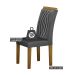 Conjunto de Mesa Retangular com Tampo de Vidro Off White e 4 Cadeiras Doha Veludo Chumbo