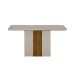Conjunto de Mesa Retangular com Tampo de Vidro Off White e 4 Cadeiras Doha Veludo Chumbo