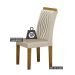 Conjunto de Mesa Retangular com Tampo de Vidro Off White e 4 Cadeiras Doha Veludo Palha