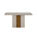 Conjunto de Mesa Retangular com Tampo de Vidro Off White e 4 Cadeiras Doha Veludo Palha