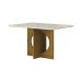 Conjunto de Mesa Retangular com Tampo de Vidro Off White e 4 Cadeiras Lorena Plus Linho Cinza e Freijó