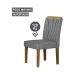 Conjunto de Mesa Retangular com Tampo de Vidro Off White e 4 Cadeiras Lorena Plus Linho Cinza e Freijó