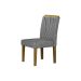 Conjunto de Mesa Retangular com Tampo de Vidro Off White e 4 Cadeiras Lorena Plus Linho Cinza e Freijó