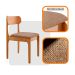 Conjunto de Mesa Retangular com Tampo de Vidro Off White e 6 Cadeiras Cecília Linho Atacama e Cinamomo