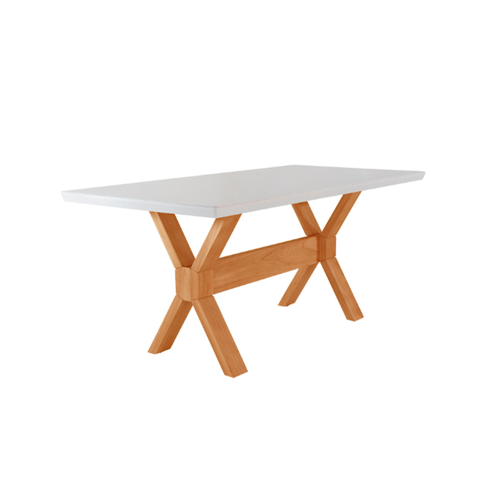 Conjunto de Mesa Retangular com Tampo de Vidro Off White e 6 Cadeiras Cecília Linho Preto e Cinamomo