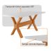 Conjunto de Mesa Retangular com Tampo de Vidro Off White e 6 Cadeiras Cecília Linho Preto e Cinamomo
