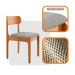 Conjunto de Mesa Retangular com Tampo de Vidro Off White e 6 Cadeiras Cecília Linho Quartzo e Cinamomo