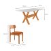 Conjunto de Mesa Retangular com Tampo de Vidro Off White e 6 Cadeiras Cecília Tecido Sintético Caramelo e Cinamomo