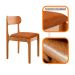 Conjunto de Mesa Retangular com Tampo de Vidro Off White e 6 Cadeiras Cecília Tecido Sintético Caramelo e Cinamomo
