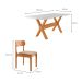 Conjunto de Mesa Retangular com Tampo de Vidro Off White e 6 Cadeiras Cecília Tecido Sintético Milano e Cinamomo