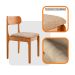 Conjunto de Mesa Retangular com Tampo de Vidro Off White e 6 Cadeiras Cecília Tecido Sintético Milano e Cinamomo