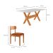 Conjunto de Mesa Retangular com Tampo de Vidro Off White e 6 Cadeiras Cecília Tecido Sintético Puce e Cinamomo