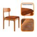 Conjunto de Mesa Retangular com Tampo de Vidro Off White e 6 Cadeiras Cecília Tecido Sintético Puce e Cinamomo