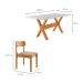 Conjunto de Mesa Retangular com Tampo de Vidro Off White e 6 Cadeiras Cecília Veludo Bege e Cinamomo