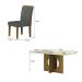 Conjunto de Mesa Retangular com Tampo de Vidro Off White e 6 Cadeiras Lorena Plus Camurça Chumbo e Freijó