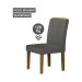 Conjunto de Mesa Retangular com Tampo de Vidro Off White e 6 Cadeiras Lorena Plus Camurça Chumbo e Freijó
