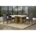 Conjunto de Mesa Retangular com Tampo de Vidro Off White e 6 Cadeiras Lorena Plus Camurça Chumbo e Freijó