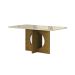 Conjunto de Mesa Retangular com Tampo de Vidro Off White e 6 Cadeiras Lorena Plus Camurça Palha e Freijó