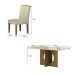 Conjunto de Mesa Retangular com Tampo de Vidro Off White e 6 Cadeiras Lorena Plus Camurça Palha e Freijó
