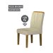 Conjunto de Mesa Retangular com Tampo de Vidro Off White e 6 Cadeiras Lorena Plus Camurça Palha e Freijó