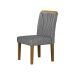 Conjunto de Mesa Retangular com Tampo de Vidro Off White e 6 Cadeiras Lorena Plus Linho Cinza e Freijó