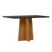 Conjunto de Mesa Retangular com Tampo de Vidro Preto Anitta e 4 Cadeiras Mariah Poliéster Cinza e Ypê