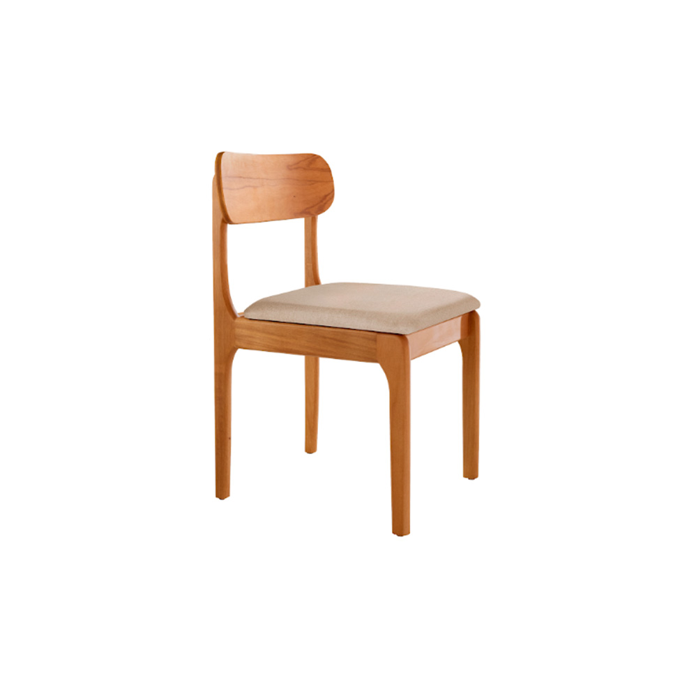 Conjunto de Mesa Retangular com Tampo de Vidro e 6 Cadeiras Cecília Linho Off White e Cinamomo