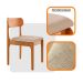 Conjunto de Mesa Retangular com Tampo de Vidro e 6 Cadeiras Cecília Linho Off White e Cinamomo
