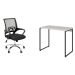 Conjunto de Mesa Studio Bege com Cadeira de Escritório Secretária Giratória New Java Preta