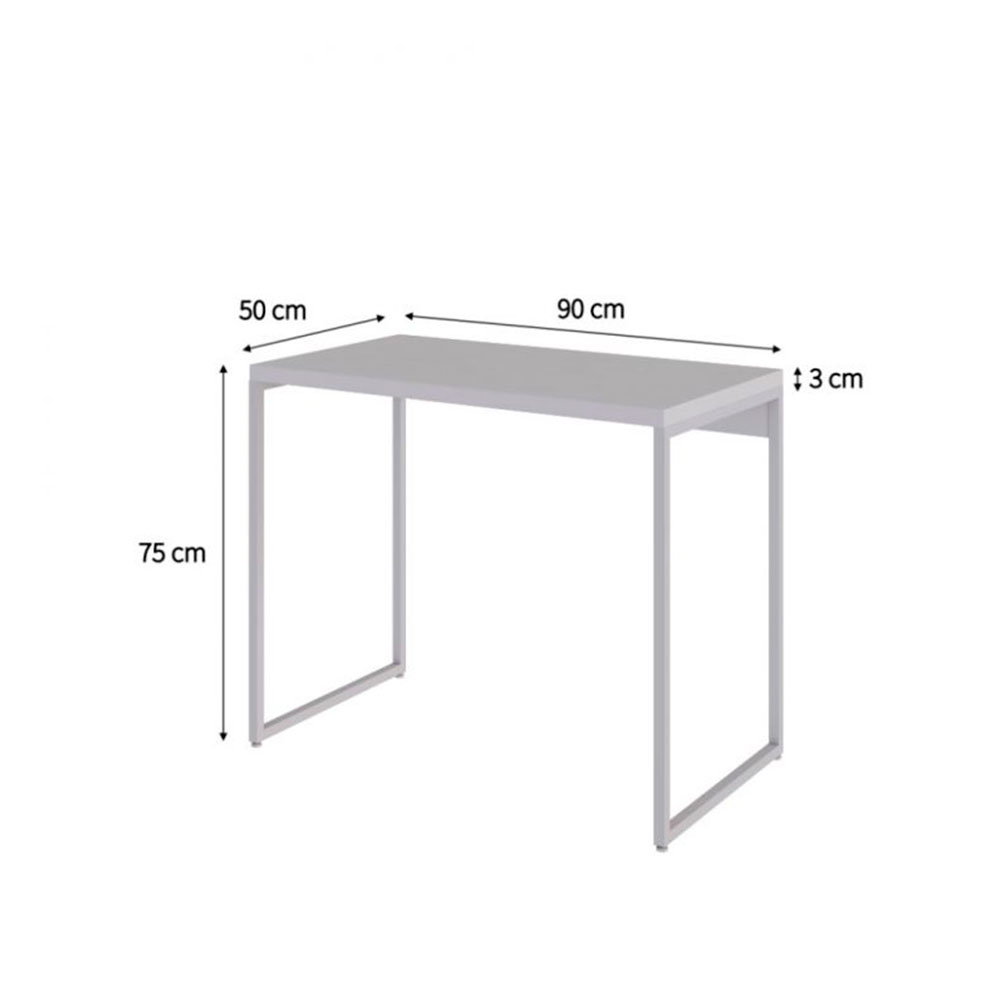 Conjunto de Mesa Studio Branca com Cadeira de Escritório Diretor Giratória Charles Preta