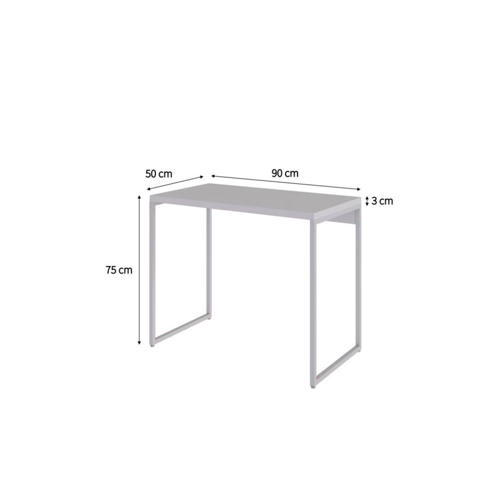 Conjunto de Mesa Studio Branca com Cadeira de Escritório Secretária Giratória Clean Preta