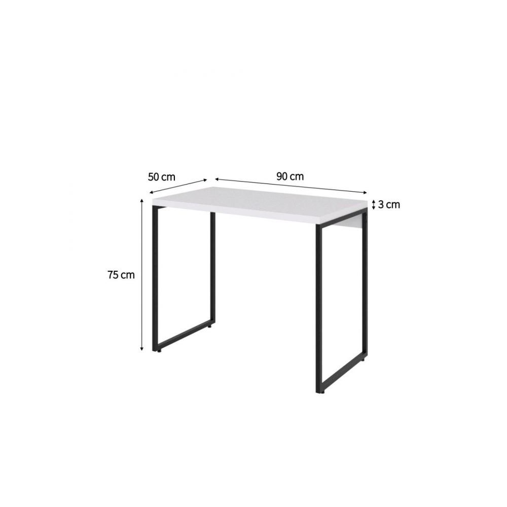 Conjunto de Mesa Studio Branca e Preta com Cadeira de Escritório Secretária Giratória Fitz Bege