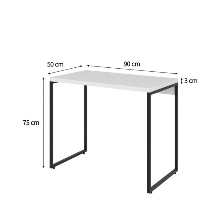 Conjunto de Mesa Studio Branca e Preta com Cadeira de Escritório Secretária Giratória Fitz Marrom