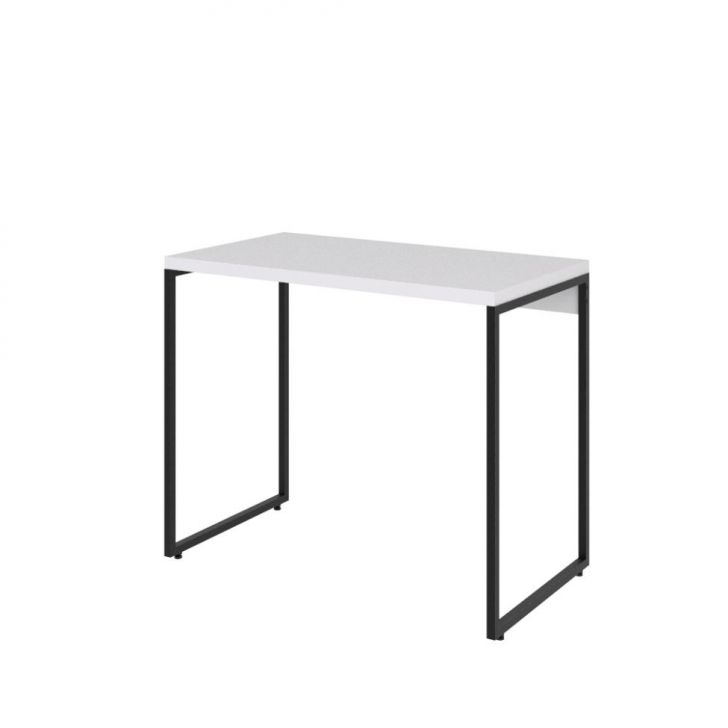 Conjunto de Mesa Studio Branca e Preta com Cadeira de Escritório Secretária Giratória New Java Preta