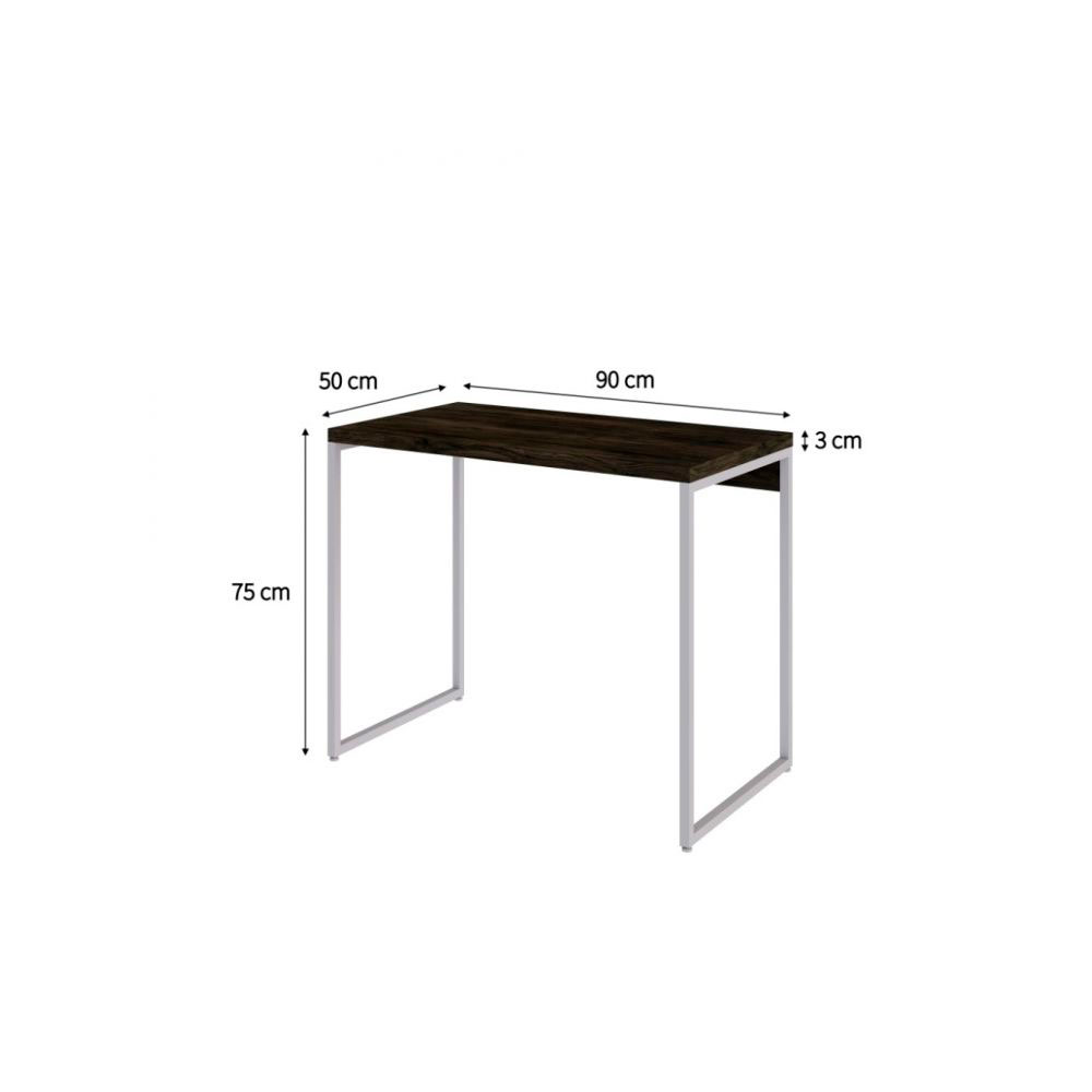 Conjunto de Mesa Studio Carvalho Dark e Branca com Cadeira de Escritório Secretária Giratória Clean Preta
